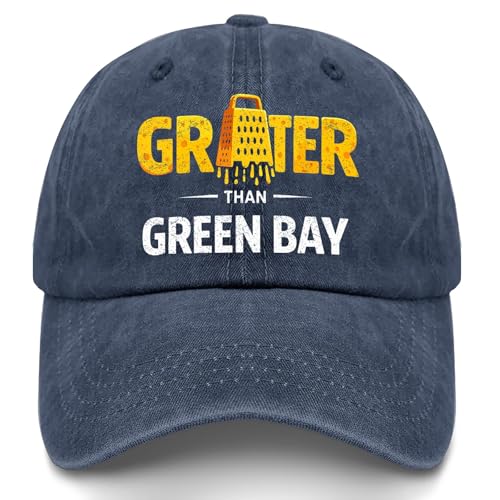 Grater Than Green Bay Greater Cheese Grate Hat for Women Stylish Washed