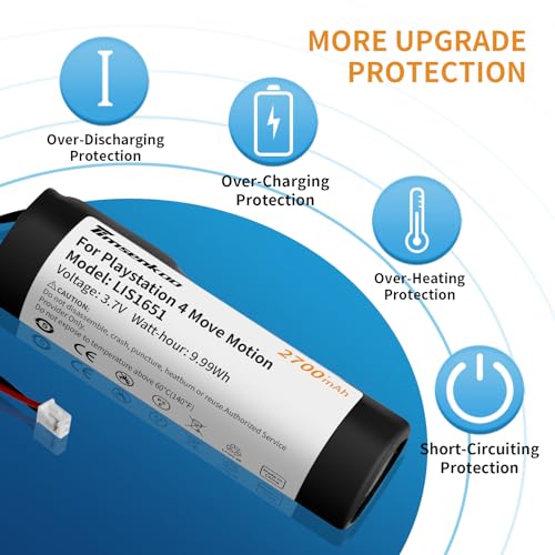 Timsenkoo Upgraded 2700Mah Lis1651 Lis1654 Battery Replacement For Sony Ps4 Playstation 4 Move Motion Controller Battery thumb #3
