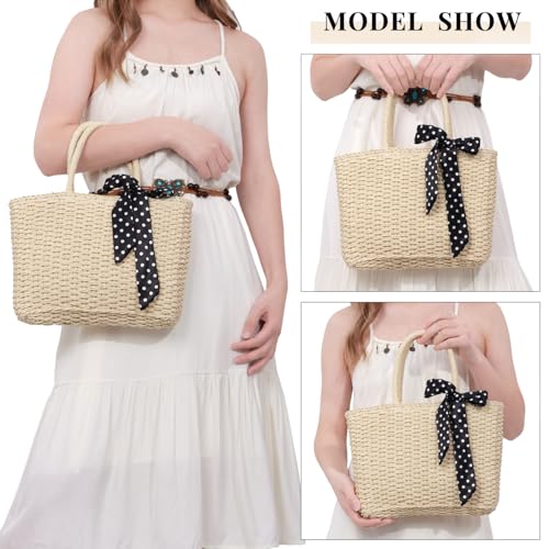 Bolso Tote de Ratán para Mujer, Tejido a Mano miniatura 2