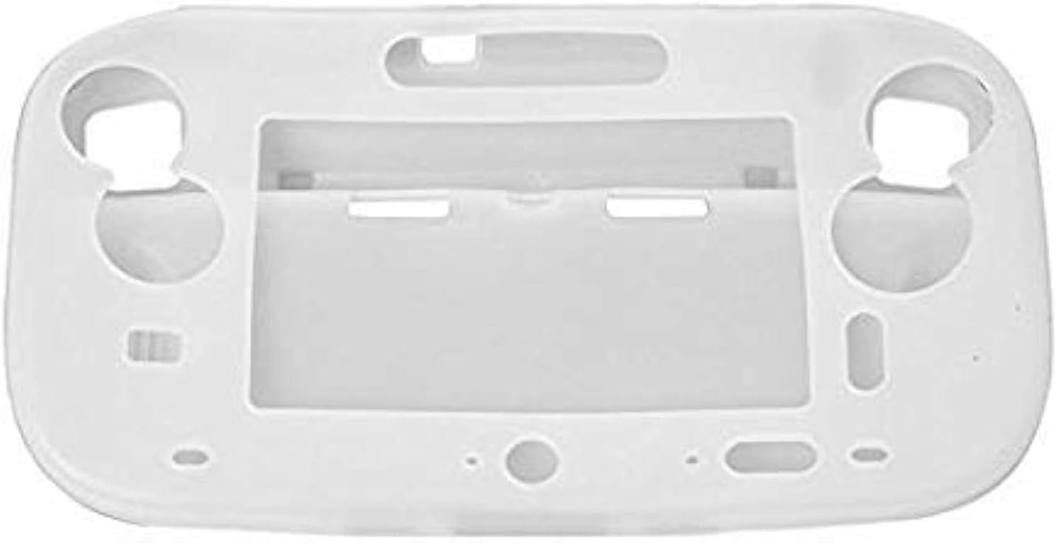 for Wii U Gamepad Controller Protective Soft Rubber Shell Case Cover Wii U Controller (White)
