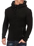 Ein Must Have Pullover Tazzio Herren Styler Pullover mit Kapuze 16492 Schwarz S