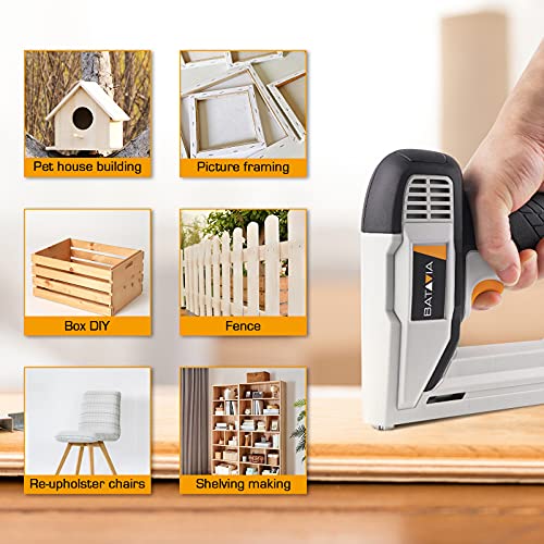 Batavia Brad Nailer, 2 In 1 Electric Nail Gun And Staple Gun For Home Upholstery Carpentry And Woodworking Projects, Including 200Pcs 5/8'' 18 Gauge Brad Nails And 336Pcs 3/8" T50 Staples, Btc0060 #TOP4
