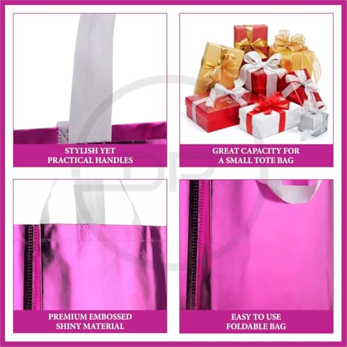 Image of DOUBLE R BAGS Reusable Small Gift Bags - Elegant Gold Shopping Bags with Handles for Weddings, Birthdays, and Return Gifts - Eco-Friendly & Durable.