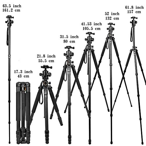 Abithid ABITHID-SX010 Horizontal Tripod,62''Camera Tripod & Monopod For Dslr, Professional Tripod With Horizontal Arm, 360°Rotatable Metal Ball Head,Aluminum Alloy Tripod For Camera Canon Nikon Sony Olympus Fuji Projector thumb #5