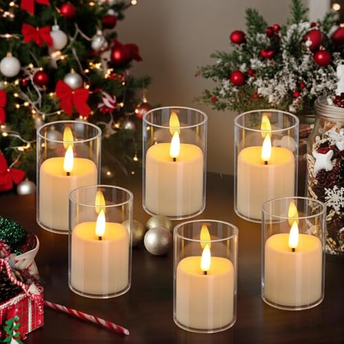Image of Flickering Flameless Candles, 6 Pack LED Tea Lights Candles with Remote and Timer, 300+ Hours Battery Operated Candles for Votive, 2 inchx 3 inch Small Fake Candles for Home Decor Wedding Table Decor