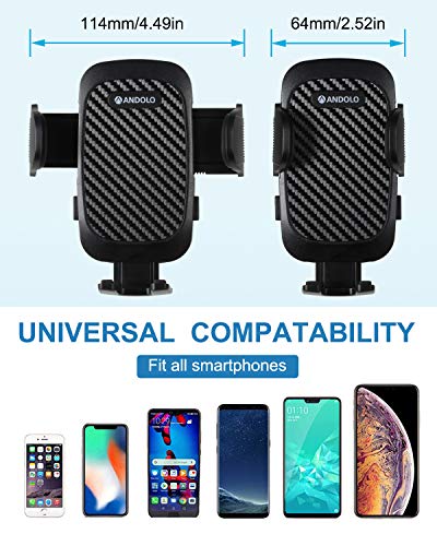 ANDOLO Car Phone Mount Air Vent [Thick Case & Big Phones Friendly] Universal Hands-Free Phone Holder for Car Anti-Shake Stabilizer Adjustable Clip Cell Phone Holder Compatible with All Mobile Phones - Thumbnail 3