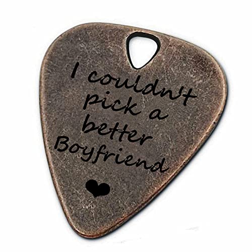 JUPPE Birthday Gifts For Boyfriend, I Cloudn't Pick A Better Boyfriend Guitar Pick, Bronze...
