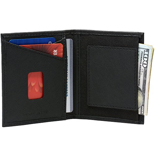 Alpine Swiss Double Diamond RFID Business Card Case Wallet Crosshatch Black