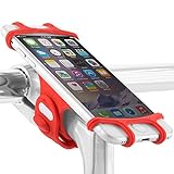 Universal Bike Stem Mount Phone Holder, Bicycle Handlebar Cradle Clamp for iPhone 8 7 6S Plus Samsung Galaxy S8 S7 Note 8, 4 to 6 Inch Cell Phone Smartphone GPS Accessories, BIKE TIE PRO - Red
