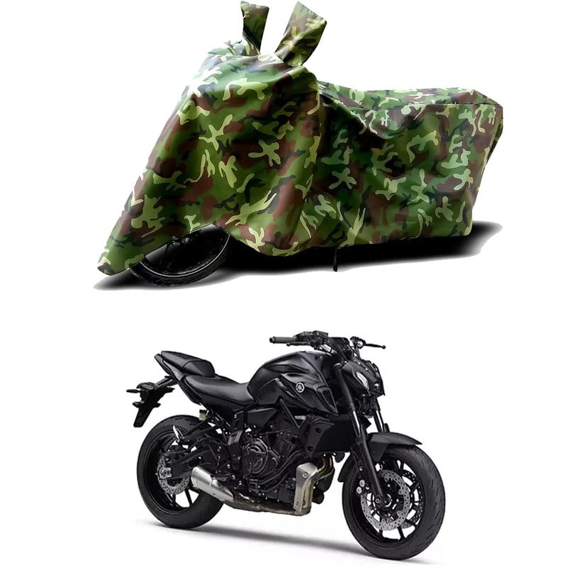 Image of 100% Water Resistant Full Bike Scooty Two Wheeler Body Cover Compatible for Yamaha MT-07 /UV-Rays /Heat Protection /Birds Dropping /Scratchproof /Dust Proof /Waterproof /All Varients[Green MJ]