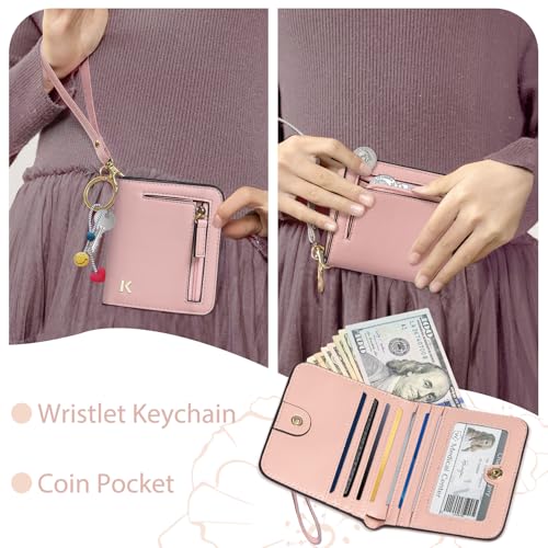 Image of COSHAYSOO Girls Wallet Wristlet Pink Graduation Birthday Gifts for Teen Girls 10-12 12-14 14-16 16-18, Personalized Initial RFID Wallets Teenage Girls College Girl Monogrammed Letter A