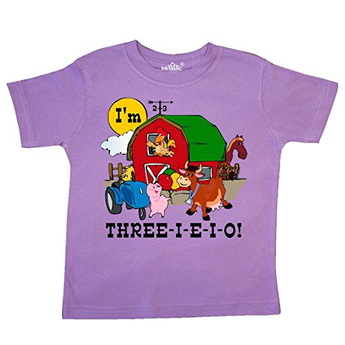 inktastic Three-I-E-I-O Toddler T-Shirt 4T Lavender