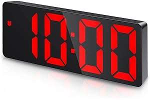 Luminous Red Digital Clock: A Glowing Timekeeper for Enhanced Visibility.