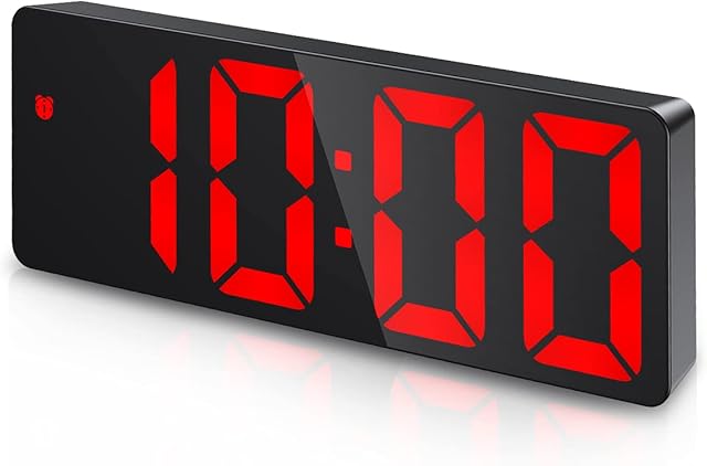Criacr Digital Alarm Clock, Alarm Clocks Bedside Mains Powered, Large LED Temperature Display, Battery Operate, Snooze, Date, Time, 3 Adjustable Brightness, Non Ticking, Voice Control Christmas Gifts