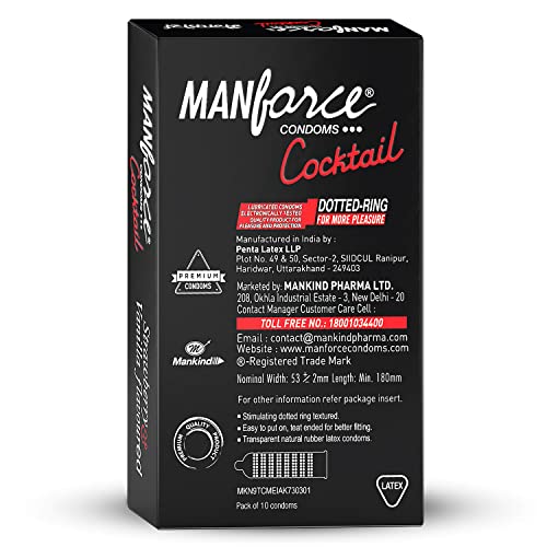 Manforce Cocktail Strawberry & Vanilla Extra Dotted & Flavoured Condoms | 10 pcs | Lubricated Latex Condoms | For Her Enhanced Pleasure | India’s... - Image 3