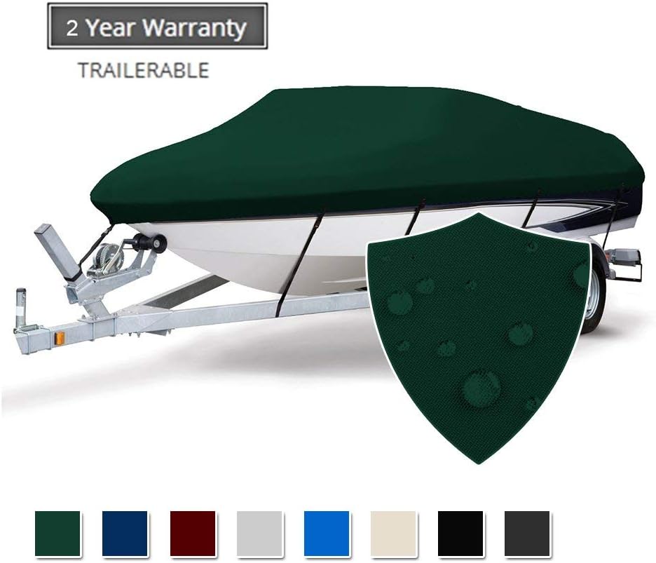 Seamander Trailerable Runabout Boat Cover Fit V-Hull Tri-Hull Fishing Ski Pro-Style Bass Boats, Full Size (Grey, 14'-16'L Beam Width up to 68") (Model D: Fits 17'-19'L X 96" Beam Width, Grey) : Sports & Outdoors