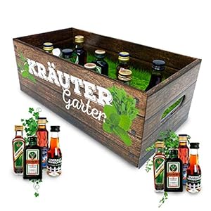 Männer-Kräutergarten | witziges Geschenk mit Alkohol | 8x Kräuter-Likör für Männer und Frauen | Jägermeister, Kümmerling…