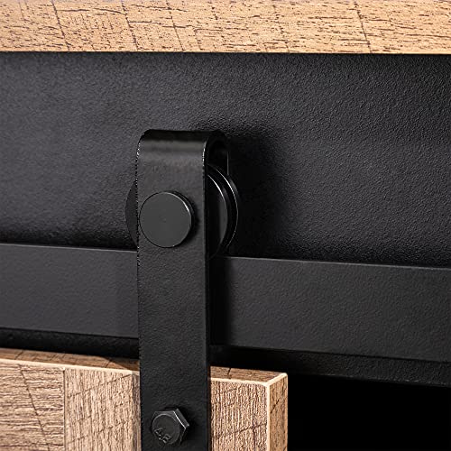 Glitzhome Rustic Wine Cabinet With Storage 2-Sections Wood Bar Cabinet With Wine Storage Home Bar Liquor Alcohol Cabinet With Drawers Wine Display Sideboard For Kitchen Dining Room, 31.5”L #TOP5