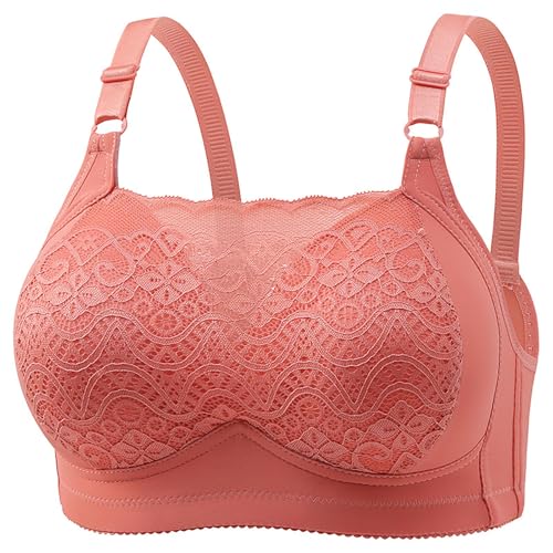 Generisch Type Thin Mould Cup Middle and Old People Comfortable Underwear Four of Buttons Women's Bra Suave Y Cómodo Sujetador, rojo, 36