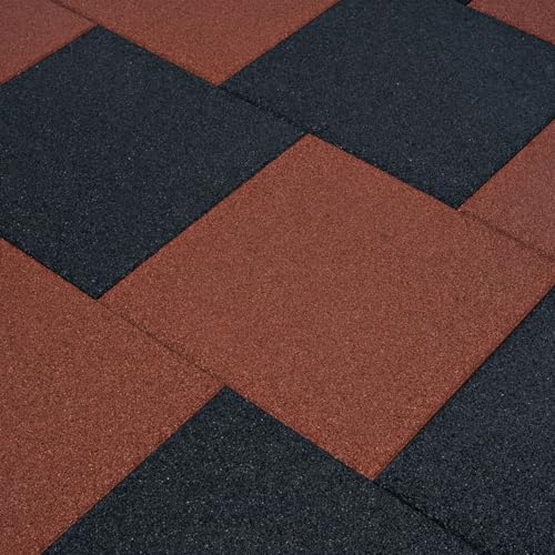 Rantry Losetas de Goma protección de caídas 12 Unidades 50x50x3cm rojoLosetas anticaídas