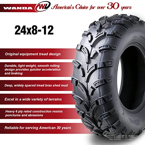 Image of WANDA Set 2 AT MASTER ATV /UTV Tires 24x8-12 24x8x12 6 ply P373-10202