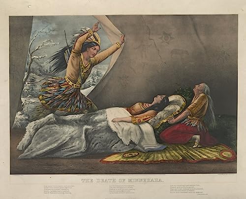 La Mort de Minnehaha Currier affiche vintage poétique pour mur de chambre