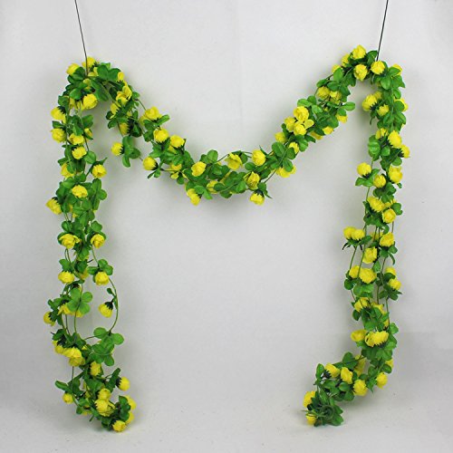 Domire Artificial Hanging Vine Silk Flower Leaves Garland Home Garden Wall Decoration