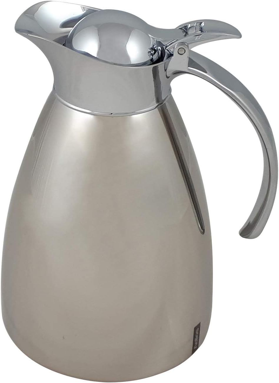 Helios Brilliant Stainless Steel Vacuum Jug 1 Litre, Metallic