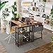 CubiCubi L Shaped Desk, 40 Inch Computer Desk with Reversible Storage Shelves Home Office Corner Desk Study Writing Table, Deep Brown