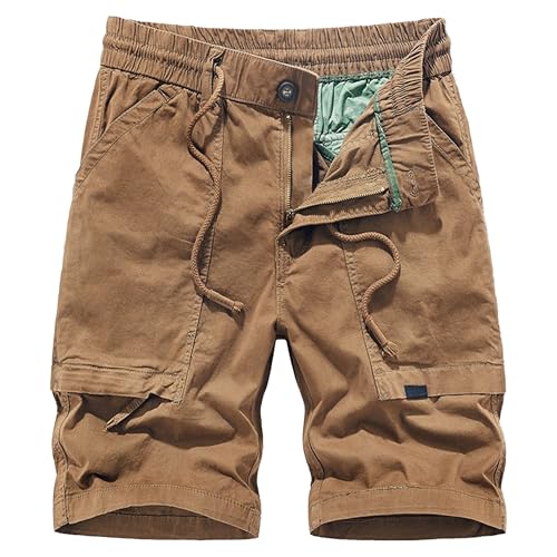 Shorts cargo rectos para hombre de algodón casual miniatura 1