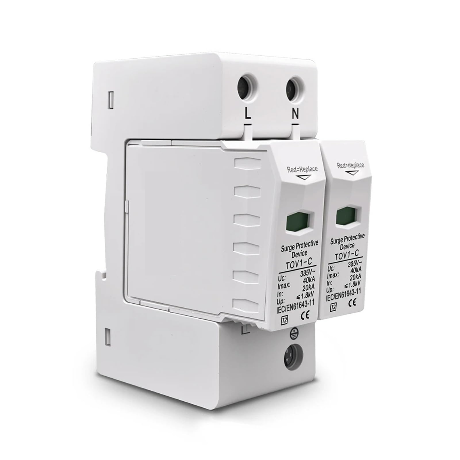 Dispositif de Protection contre les surtensions domestique AC SPD 2P, dispositif de Protection contre les surtensions basse tension 10-20kA 20-40kA 30-60kA 275V 385V 420V