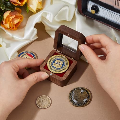 Estuche de Madera para Monedas SUPERFINDINGS Rojo Oscuro miniatura 3