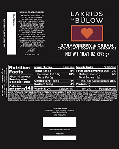Lakrids By Bülow - Love - Strawberry & Cream - 10.41 Oz - Chocolate Coated Licorice Balls - Gourmet Candy Sustainably Produced In Copenhagen #TOP7