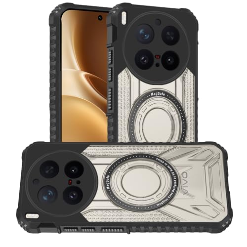 Image of AESTMO Hybrid Shockproof Back Cover Case for Vivo X300 Pro 5G Compatible with MagSafe | Hard Back Case Cover for Vivo X300 Pro 5G (PC & TPU, Translucent Back, Black Sides)