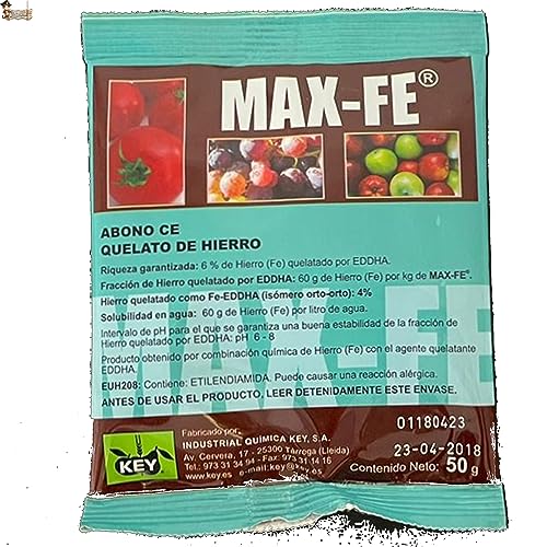 BricoLoco.com Quelato de hierro para plantas en polvo soluble en agua. Abono anti clorosis férrica. Todo tipo de plantas y árboles, limonero, cítricos, hortensias, huerto, vid (1)