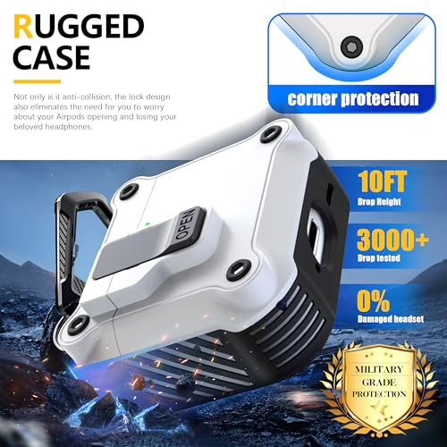 Image of RFUNGUANGO for AirPods 5 /4 Case (2026 /2024) with Lock, White