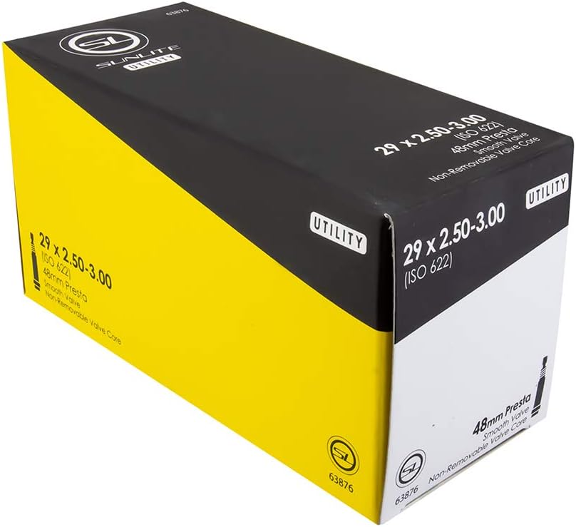Sunlite Utili-T Standard Presta Valve Tubes, Black (29 x 2.50-3.00 48mm)