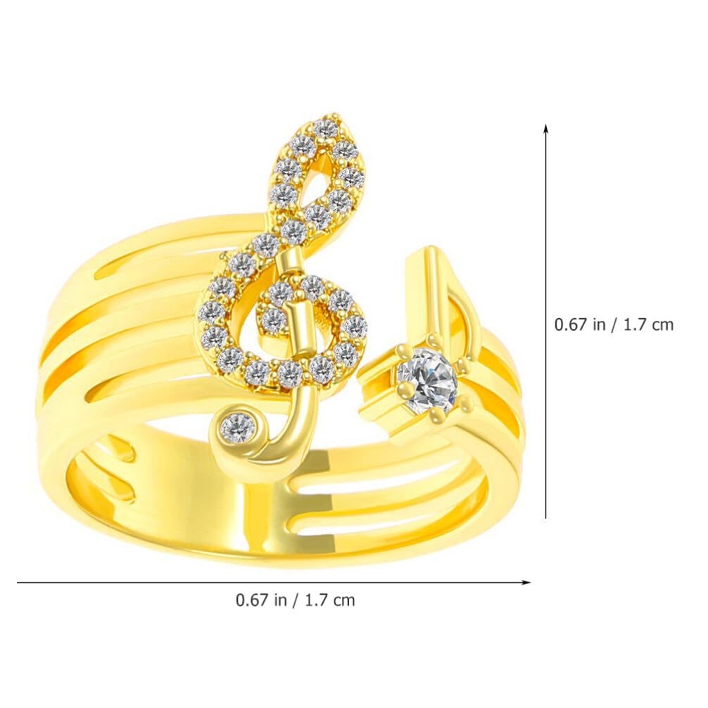 NUOBESTY Musical Note Adjustable Rings Women Opening Ring Open Finger Ring Lovers Rings for Music Lover