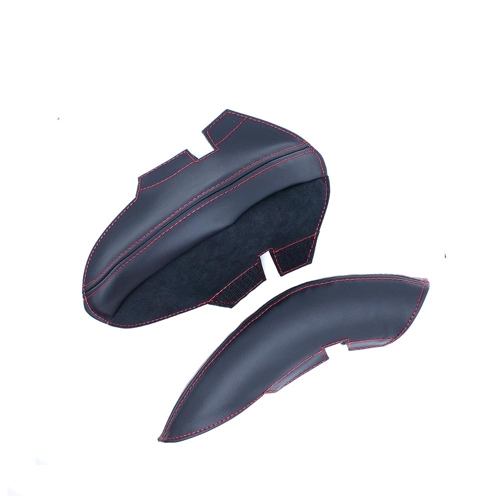 for BMW M Carbon-Schalensitz Außenseitenwangen-Schoner (2 Stück) für G87 M2, G80/G81 M3, G82/G83 M4, F90 M5, F91/F92/F93 M8 – Lederbezug, Klettverschluss (Black（Red Stitching ）)