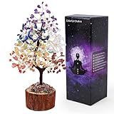 Maitawa 7 Chakra Lebensbaum-Heilender Edelstein-Geldbaum für Positive Energie Geburtstagsgeschenke für Frauen Dekoration für den Schreibtisch im Homeoffice Kristallgeschenke für Frauen