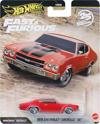 Image of Hot Wheels Cars, Premium Fast & Furious 1970 Chevrolet Chevelle SS, 1:64 Scale Die-Cast Car for Collectors Inspired by Fast & Furious Movie Franchise​​