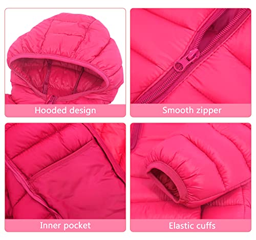 Image of Happy Cherry Kids Lightweight Puffer Jacket Packable Bubble Coat Down Cotton Coats Zip Up Hooded Outwear