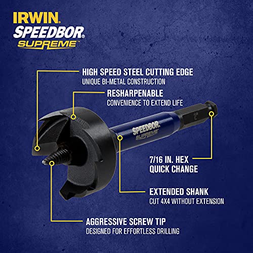 Irwin Speedbor Supreme Woodboring Self-Feed Drill Bit 2 In. X 6 In. (Iwax2007) #TOP2