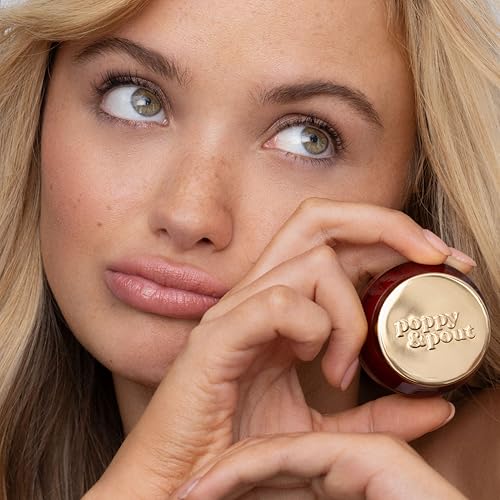 poppy amp pout natural lip scrub moisturizing sugar scrub for dry lips lip scrubber exfoliator with essential oils smooths and hydrates lips in recyclable glass jars cruelty free - wild honey