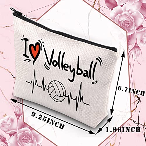 PLITI Volleyball Lover Makeup Bag for Women Girls Volleyball Player Gift Volleyball Team Gift I Love Volleyball Travel Pouch(I Love VolleyballU) - Image 2