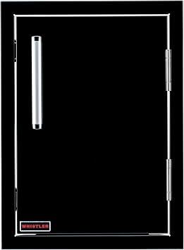 Whistler Outdoor Kitchen Stainless Steel Vertical Single Access Door for BBQ Storage Grill Island,19.50"26.25"3.2",Black