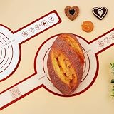 VIKY® Silikonowa mata do pieczenia Dutch Oven, silikonowa podkładka do ciasta, z długimi uchwytami, silikonowa mata do pieczenia, wielokrotnego użytku, akcesoria do pieczenia ciasta, makaroników,