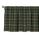 Dekoria Tenda corta con nastro arricciato, tenda decorativa, 260 x 40 cm, verde/rosso