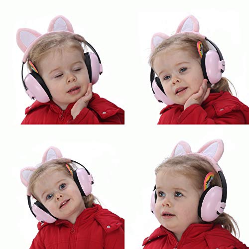 Pormucal Baby Ear Protection Ear Muffs For 3 Months To 2+ Years Noise Reduction Hearing Protection For Infant And Toddlers With Cat Ear. (Pink) #TOP3