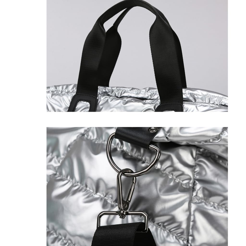 Elegante borsa da viaggio impermeabile lucida grande capacità borse a tracolla per palestra sport nuoto e attività all'aperto, Blu, 34x20x44cm, moderno